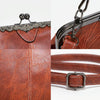 036 Vintage Buckle Handbags Leather Adjustable Crossbody Bag(Apricot)