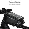 Rhinowalk Bicycle Front Tube Bag Waterproof Mobile Phone Touch Screen Multi-function Bicycle Handlebar Bag(Carbon Fiber Black)