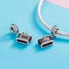 S925 Sterling Silver Retro Camera Pendant DIY Bracelet Necklace Accessories, Style:Pendent