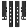 For Amazfit Bip 3 20mm Step Silicone Strap Stainless Steel Black Buckle(Black)