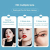 Simple & Stylish LED Three-Fold Square Makeup Mirror, Specification:Charging Model Three-color Light(White)