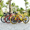 1:8 Scale Simulation Alloy Bicycle Model Mini Bicycle Toy Decoration(Race Bike-Red)