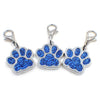 10 Dark Blue Enamel Paw Print Charms - Jewellery Making, Zinc Alloy