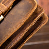 2034 Men Retro Leather Phone Waist Bag(Dark Brown)