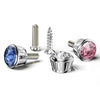 Licence Plate Frame Rhinestone Anti-theft Fixing Nut Cover(Blue Diamond)