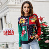 Women Small Snowflake Christmas Knit Sweater, Size: L(Dark Blue)