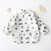 Long Sleeved Baby Bib Waterproof Washable Easy Clean Smock With Pocket, Size: M(Animals)