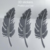 7pcs / Set Car Feather Scratch Decal 3D Reflective Bumper Stickers(Silver White)