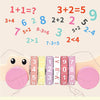 Children Number Puzzle Arithmetic Multicolor Rotating Shaft Baby Early Education Wooden Teaching Kids, Style: Crocodile Pink
