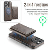 For iPhone 13 Pro DG.MING MAGKING-K2 Series MagSafe RFID Card Bag Detachable Phone Case(Coffee)
