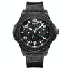 BAOGELA 2001 Luminous Calendar Leather Strap Mechanical Watch For Men(Black)