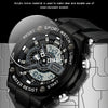 SANDA 3170 Men Luminous Waterproof Sports Watch(Black Silver)