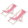 2 PCS 1:12 Beach Lounge Chair Simulation Model Outdoor Beach Scene Shooting Props Can Be Folded(Red)