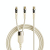ROCK G20 2 in 1 5A USB-C/Type-C to USB-C/Type-C+8 Pin Transparent Fast Charging Data Cable, Length: 1.5m(Beige)