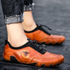 Spring And Summer Men Casual Octopus Peas Lazy Shoes Breathable Leather Shoes, Size: 40(Brown)