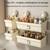 Suction Cup Wall Mounted Bathroom Shelf Drainage Detachable Storage Rack Hanging Basket, Style: 2 Layers Small Cream