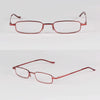 Reading Glasses Metal Spring Foot Portable Presbyopic Glasses with Tube Case +3.00D(Pink)