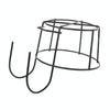 Balcony Fence Round Metal Flower Stand Wrought Iron Wall-mounted Flower Pot Stand, Size:XL(Black)