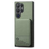For Samsung Galaxy S22 Ultra 5G Twill Fabric Leather Vertical Flip RFID Card Bag Phone Case(Green)