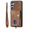 For Samsung Galaxy S25 5G Retro Card Wallet Fold Leather Phone Case with Strap(Brown)