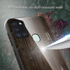 For Samsung Galaxy A21s Wood Grain Tempered Glass + TPU Shockproof Case(M03)