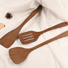 Long Handle Unpainted Chicken Wings Wooden Spatula Kitchen Utensils, Style:3 Square Curved Spade