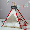 Red Cat Tent, Small Wooden Pet Kennel with Washable Cushion, 40x40x50cm