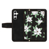 For Samsung Galaxy A56 5G Floral Pattern Leather Phone Case with Lanyard(Black)