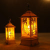 Gold Elk Pattern Christmas Simulation Flame LED Lamp Desktop Decoration