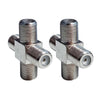 100x 4-Way Female F-Type Coax Splitter Adapter TV Cable CCTV RF Connector