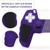 For Sony PS5 Splicing Color Silicone Gamepad Protective Case with Rocker Caps(Purple Black)