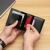 C1804H1 RFID Carbon Fiber Wallet For Men(Coffee)