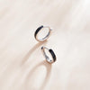 S925 Sterling Silver Simple Black White Ear Studs Women Earrings