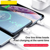 PISEN 1.2m 3A 3 in 1 USB to 8 Pin + Type-C + Micro USB Data Cable