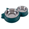 Cat Ears Stainless Steel Double Bowl Green