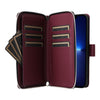 For iPhone 13 Pro Max Nine-card Slots Zipper Wallet Bag Leather Phone Case(Wine Red)