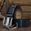 COWATHER QSK001 Men Casual Fashion Two-Layer Leather Pin Buckle Belt,Length 120cm(Coffee Color)