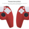 Leather Texture Silicone Protective Case For PS5(Red)