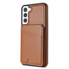 For Samsung Galaxy S21+ 5G Skin Feel Detachable Card Bag Magsafe Phone Case(Brown)