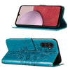 For Samsung Galaxy A24 4G Embossed Butterfly Leather Phone Case(Blue)