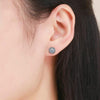 S925 Sterling Silver Wave Pattern Earrings Inlaid Blue Crystal Earrings