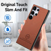 For Samsung Galaxy S21 Ultra 5G Twill Fabric Leather Skin Back Phone Case(Brown)