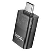 hoco UA36B USB-C / Type-C Male to USB Female OTG Transparent Adapter(Black)