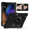 For Xiaomi Pad 7 / 7 Pro Rotatable Holder Silicone Hybrid PC Tablet Case with Shoulder Strap(Black)