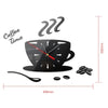 Home DIY 3D Stereo Decorative Fashion Coffee Wall Clock Acrylic Mirror Wall Sticker Coffee Clock(Light Gold)