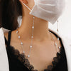 Retro Handmade Pearl Multi-Purpose Anti-Lost Hanging Lanyard Mask Glasses Chain(Silver)