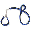 Strong Braided Dog Lead, L (Blue/Black) - 120cm Long