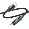hoco U125 Benefit 1.2m Type-C to 8 Pin PD Fast Charging Data Cable with Display(Black)