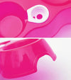 Pet Food & Water Bowl Set with Auto Dispenser (Magenta)