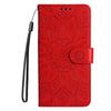 For Xiaomi Redmi K70 / K70 Pro Embossed Sunflower Leather Phone Case(Red)